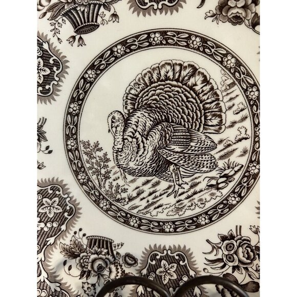 Set Of 2 Spode Festival Turkey 10” Shallow Serving Bowls Pasta Bowls - Picture 6 of 9